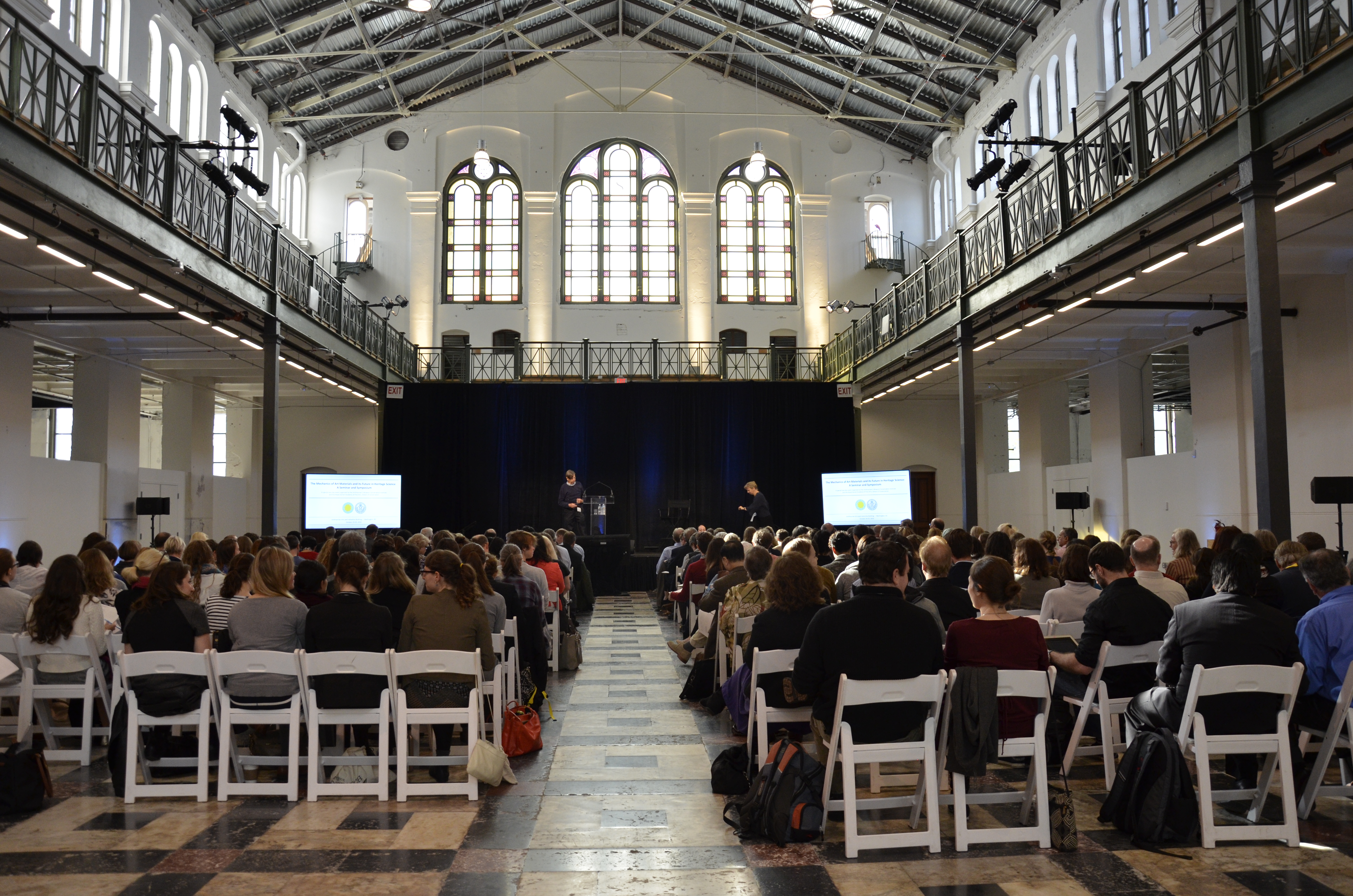 Presentation at the symposium to a large crowd